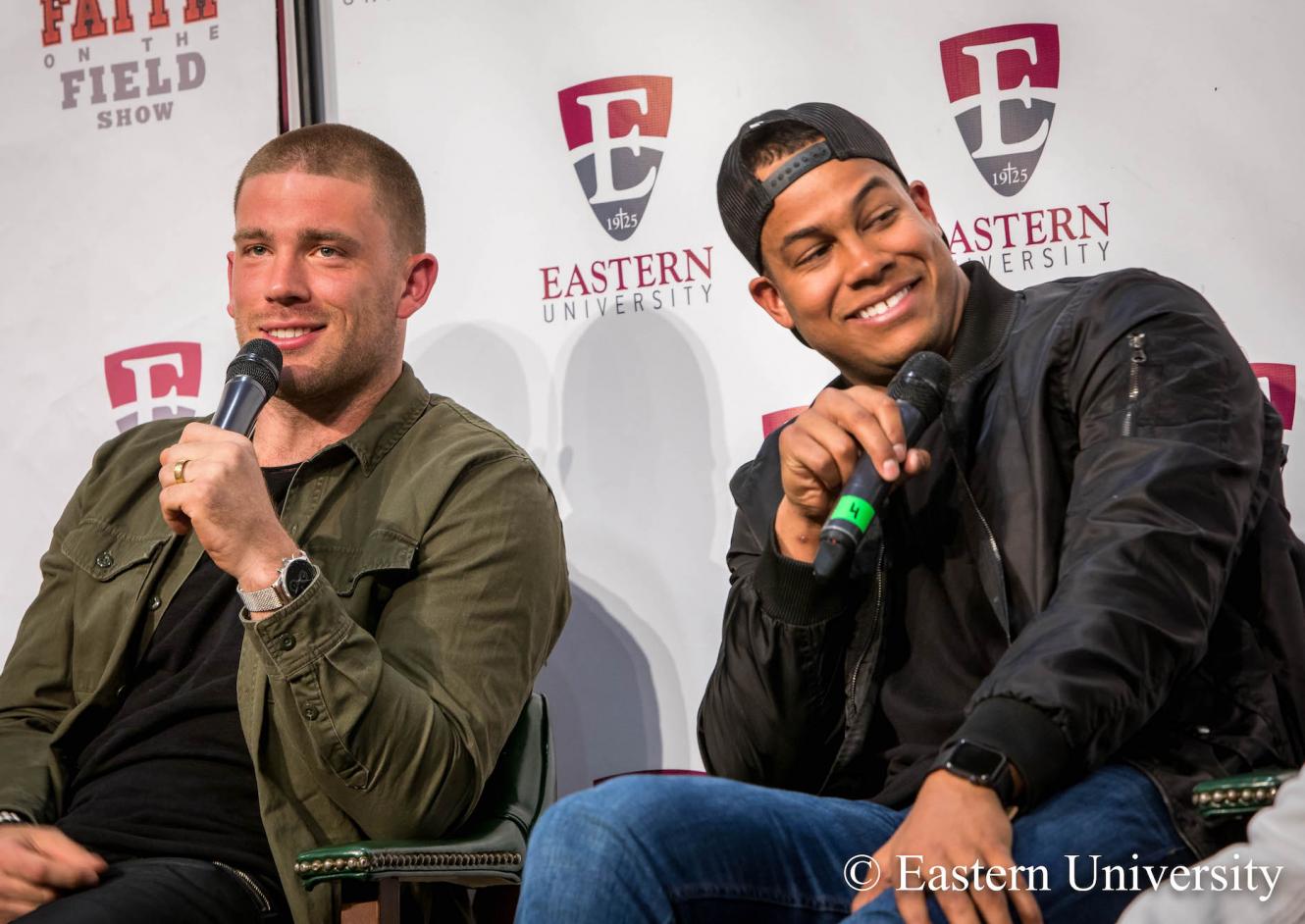 Zach Ertz and Jordan Hicks at Faith on the Field