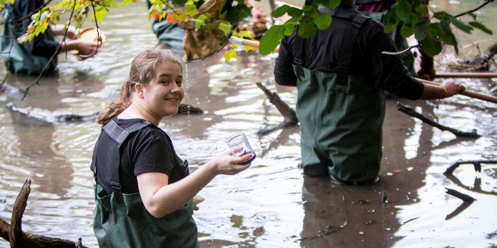 Environmental Science student doing field research