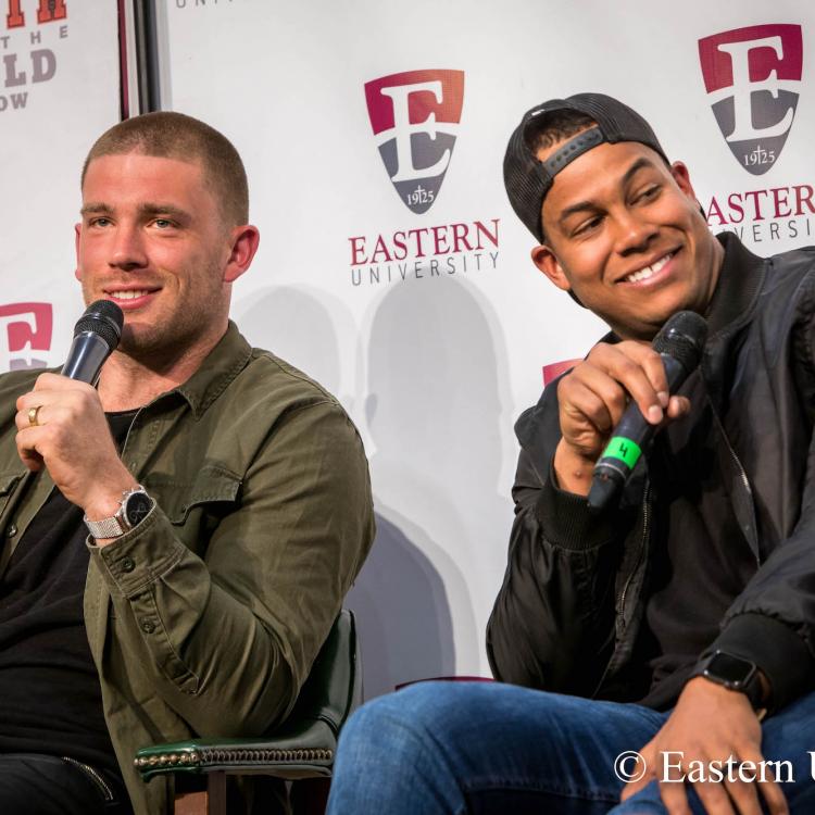 Zach Ertz and Jordan Hicks at Faith on the Field